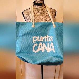 Punta Cana Blue Tote Bag and Beach Please Tote Bag Bundle Of 2